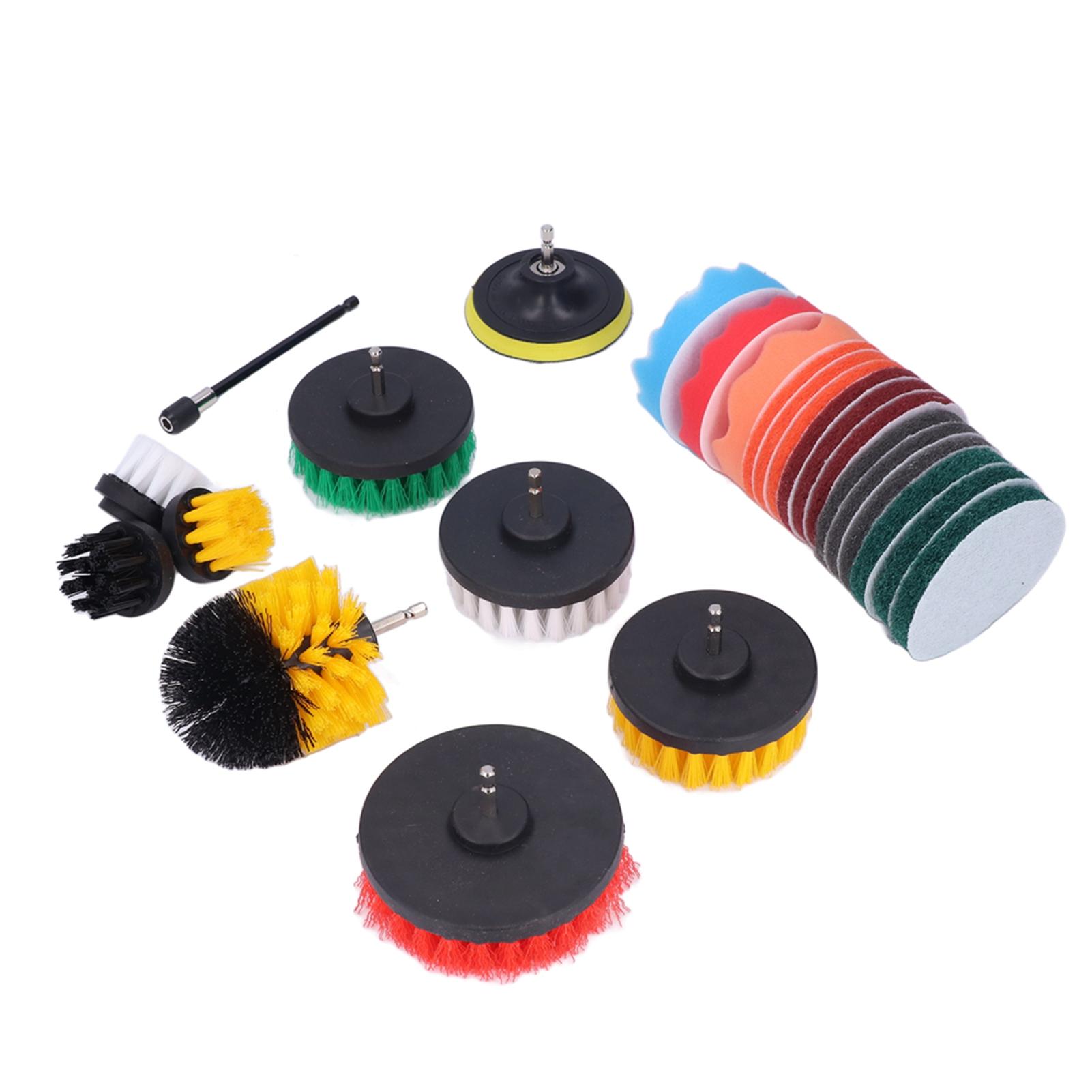 

14-дюймовая шестигранная дрель с щеткой, губкой, губкой, щеткой для чистки, насадками для электроскруббера