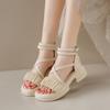 2025 new Roman sandals women's summer fashion versatile fairy style with skirt wear thick-soled cool boots tide