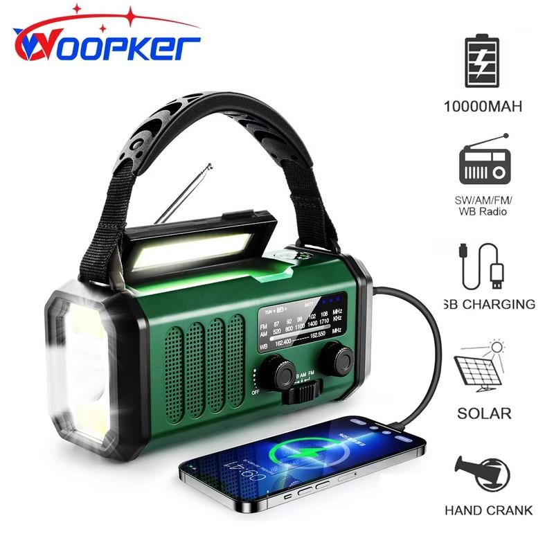 SOS Alarm Power Bank Radio E30 10000mAh FM Emergency Radio Solar Hand Crank Generator AM/FM/NOAA LED Portable Radio