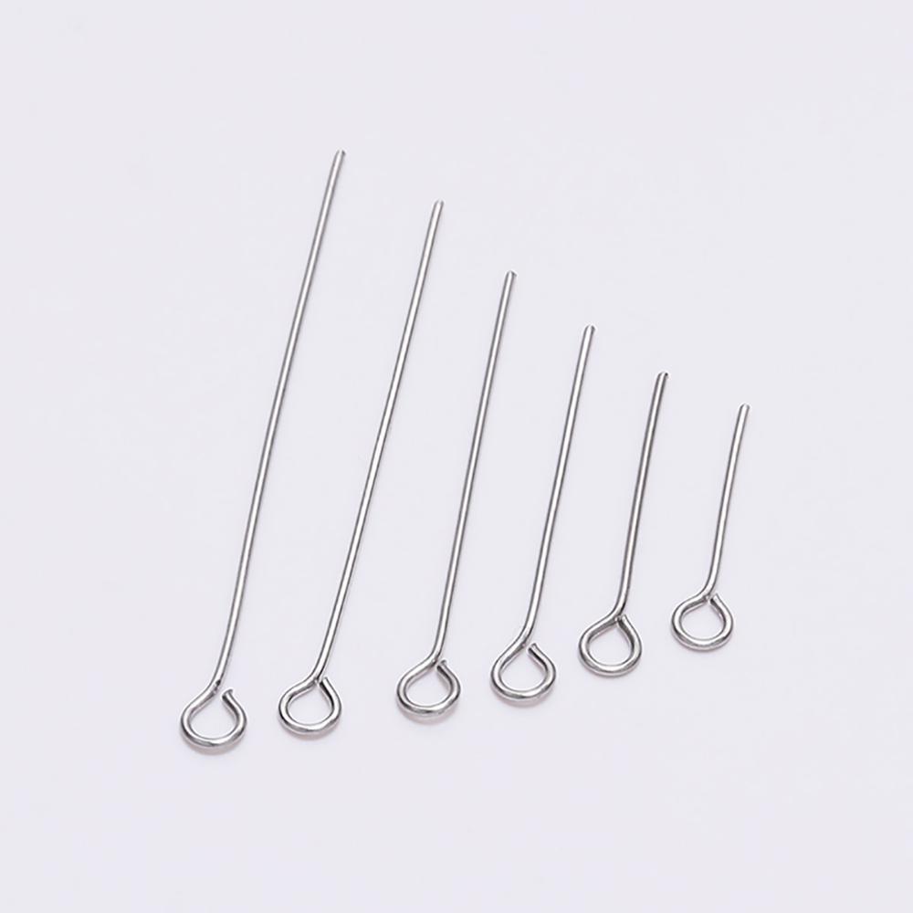 100pcs Stainless Steel Eye Head Pins Metal Eye Pins For Jewelry Making Findings Diy Earrings Pendant Jewelry Pins Supplies