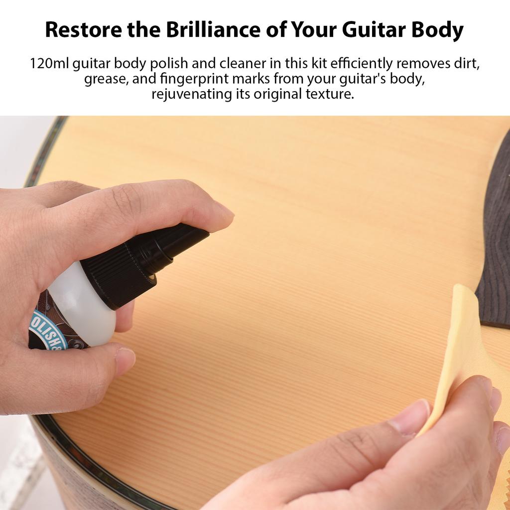 GUITTO Guitar Cleaning Care Kit 120ml Fretboard Lemon Oil 50ml Anti-rust Care Oil 120ml Cleaning