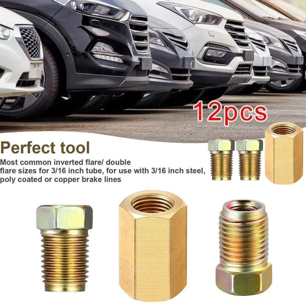 3/8 Inch-24 Threads Brake Hose Connector Hexagon Inverted Flare Fitting Brake Tube Fittings