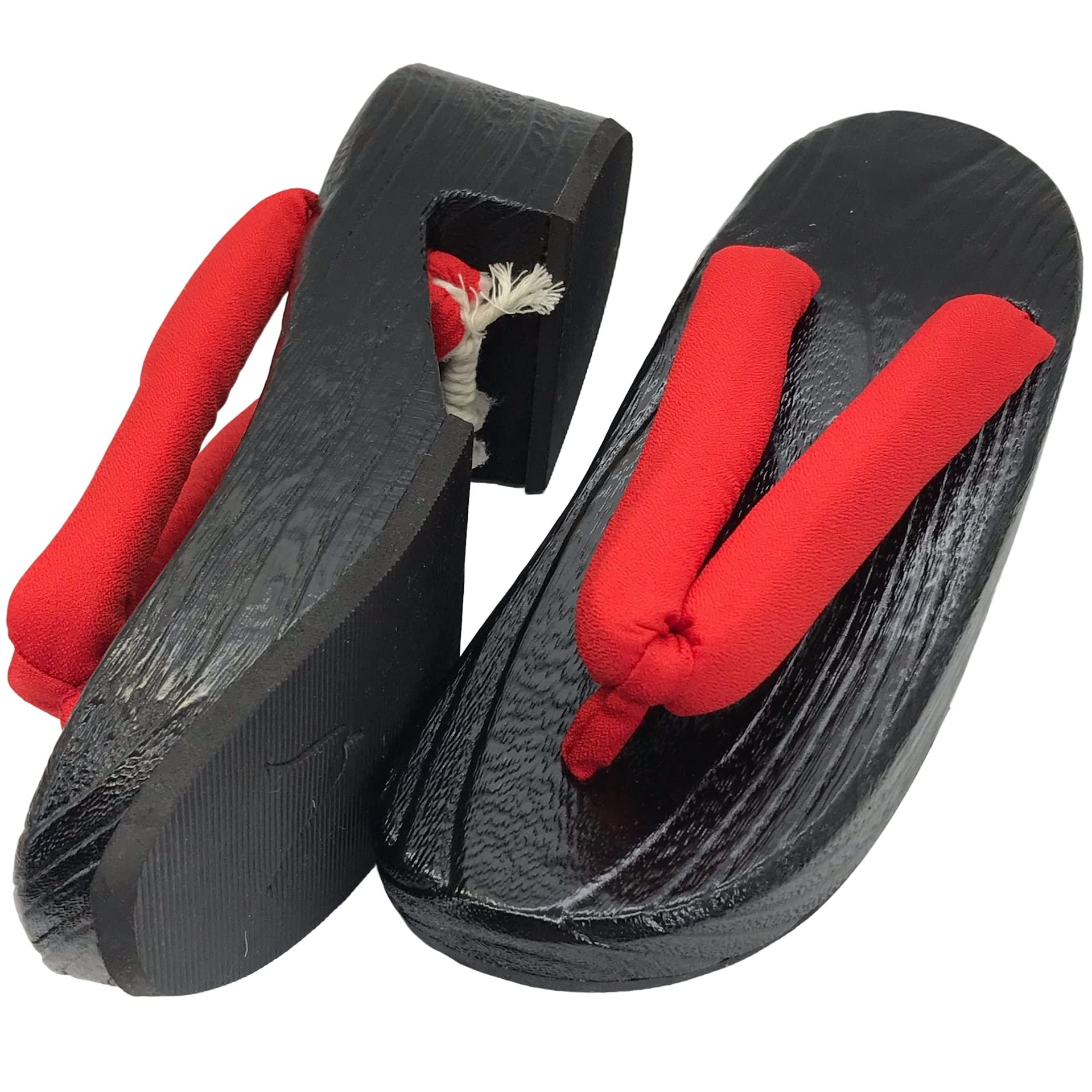 

толстые японские павловниевые эйза e124 гэта, подошва, косплей, одежда, фотография, аксессуары, обувь, шлепанцы, дерево, Хэллоуин, мероприятия, (черный/красный,