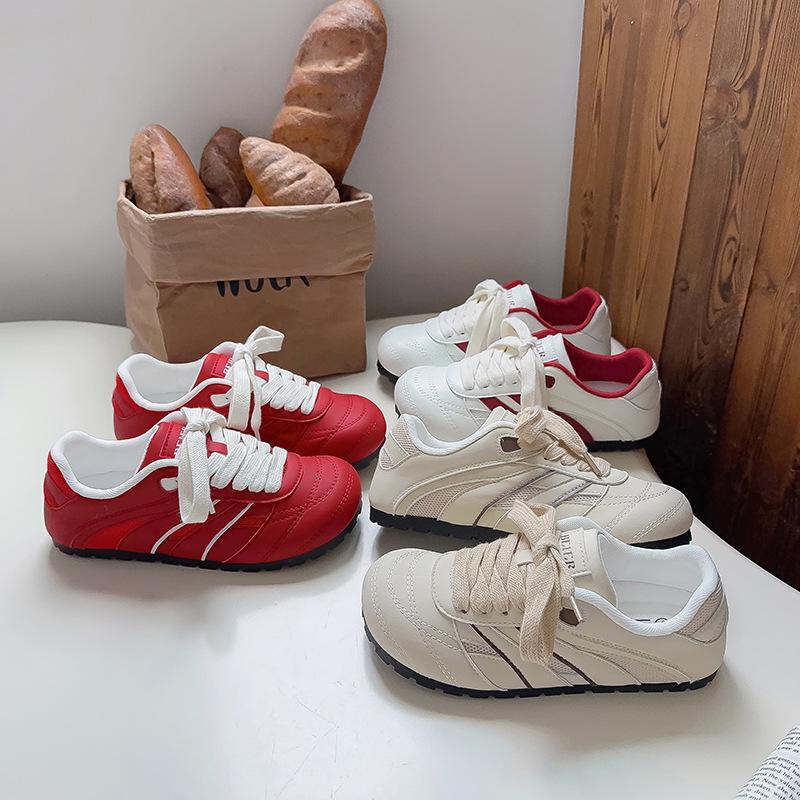 Fashion Korean version of retro German training shoes women's 2025 new summer soft-soled versatile white shoes with skirt B3511