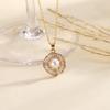 Elegant Gold Zircon Pearl Necklace - Niche Clavicle Design, Fashionable Pendant Jewelry for Women