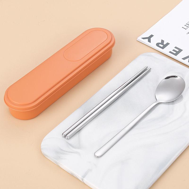 Portable Cutlery Set 304 Stainless Steel Chopsticks Fork and Spoon Tableware Set for Travel Camping Picnic Household Tool