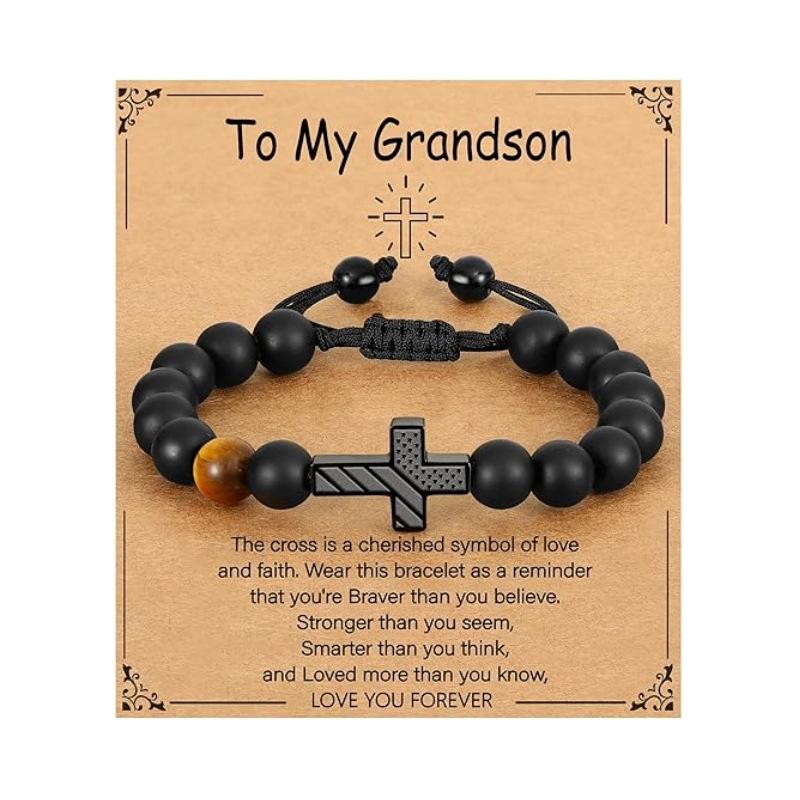 JYL TS Bracelet  Men's American Flag Cross Eye Boosts Patriotism & Luck