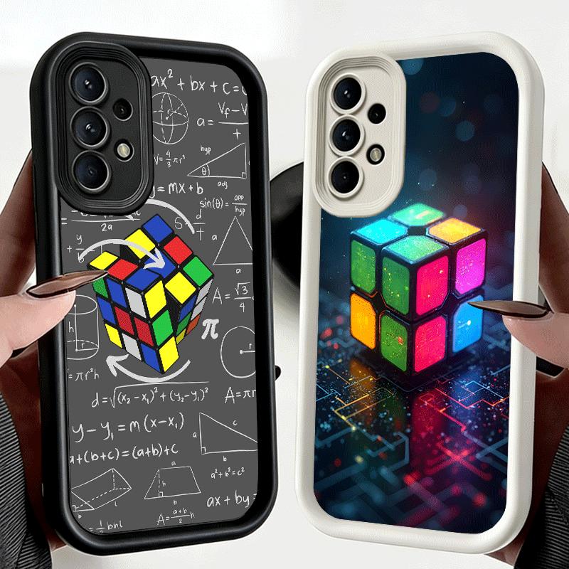 Phone Case for Samsung Galaxy A17 A16 A15 A14 A13 Rubik Cube Formula Spoofs Math A56 A36 A26 A55 A35 A25 A54 A34 A24 A53 A33 A23