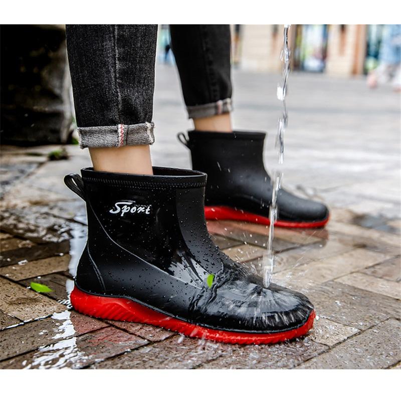  Waterproof Short Ankle Rain Boots Non-slip Rubber Casual Rain Shoes