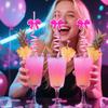 Bow Spiral Straw Cartoon Straw Drink Accessory Party Party 10pcs
