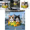 Delightful Cat Black Acrylic Rearview Mirror Pendant For Pet Lovers Car Decor