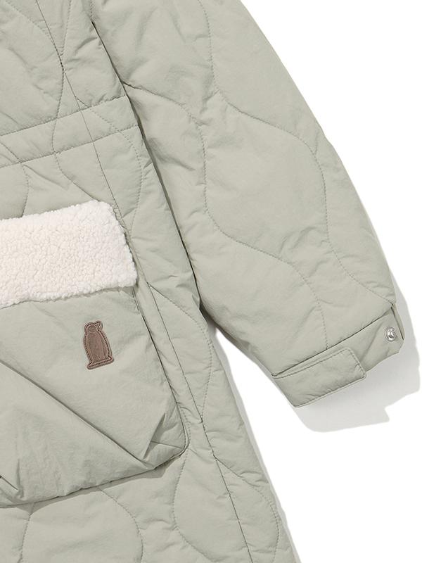 Bbc Earth [Oslo] Teddy Diamond Quilted Long Puffer_Olive