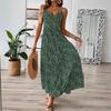 Women Summer Bandage Backless Holiday Beach Irregular Striped Printed One Piece Dress