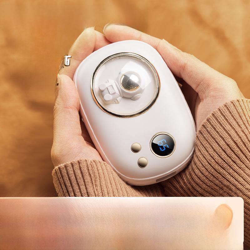 Dual-Purpose 10,000 mAh Hand Warmer with Cross-Border Mini Space Number Display