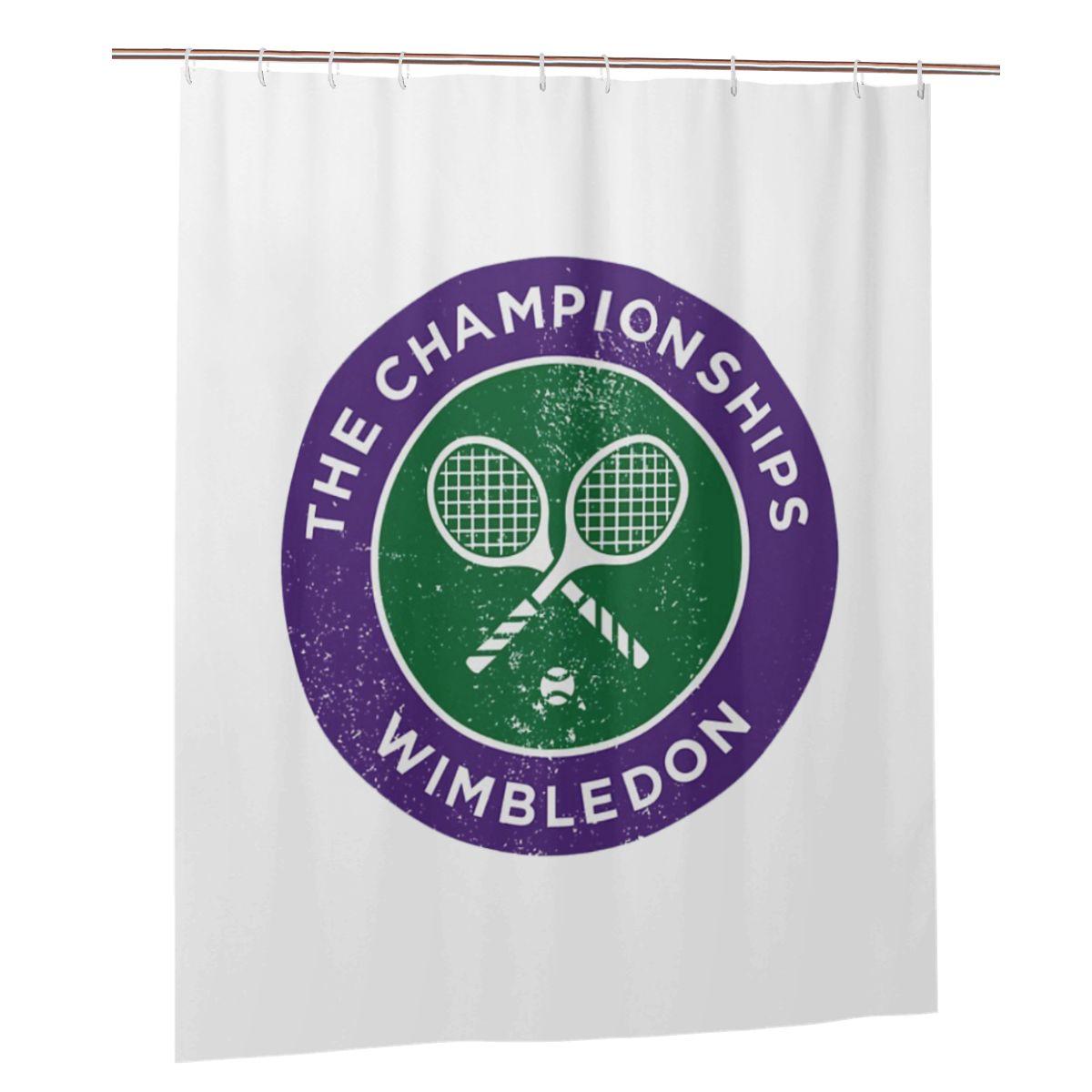 

Tennis Championships Logo Print Shower Curtain Bathroom Polyester Waterproof Bath Curtains With Hooks W60H190(CM)-1 Pcs