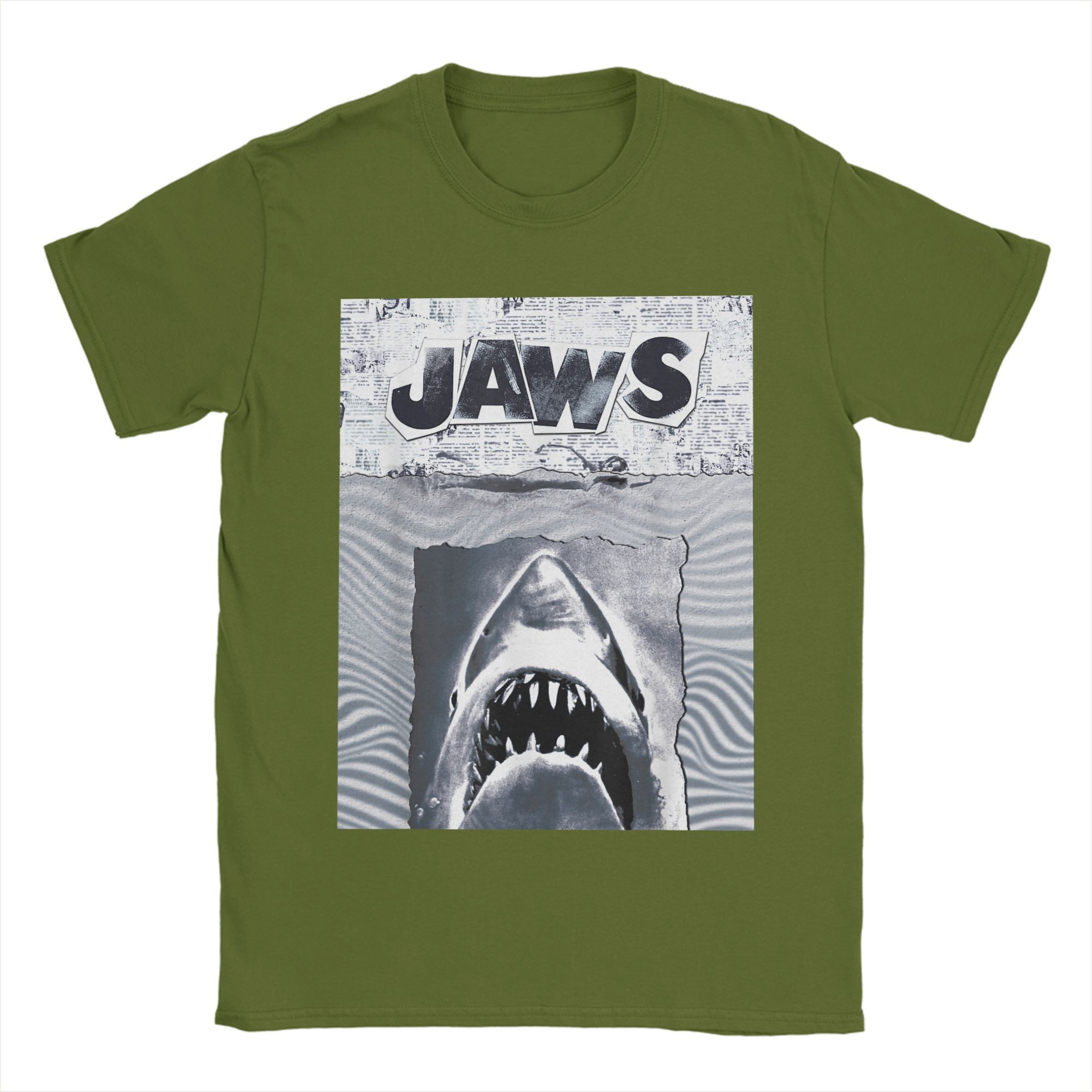 

Men s Jaws 50th Anniversary Poster T Shirts Black and White Collage Cotton Top Tees Summer Y2K Short Sleeve T Shirt Tee Shirt 4XL