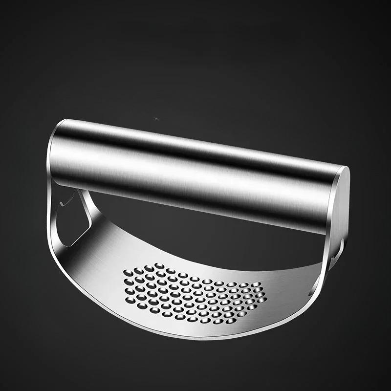 1pc Stainless Steel Manual Garlic Press Vegetable and Fruit Cutter Tools Kitchen Accessories Gadget Garlic Grinding Slicer