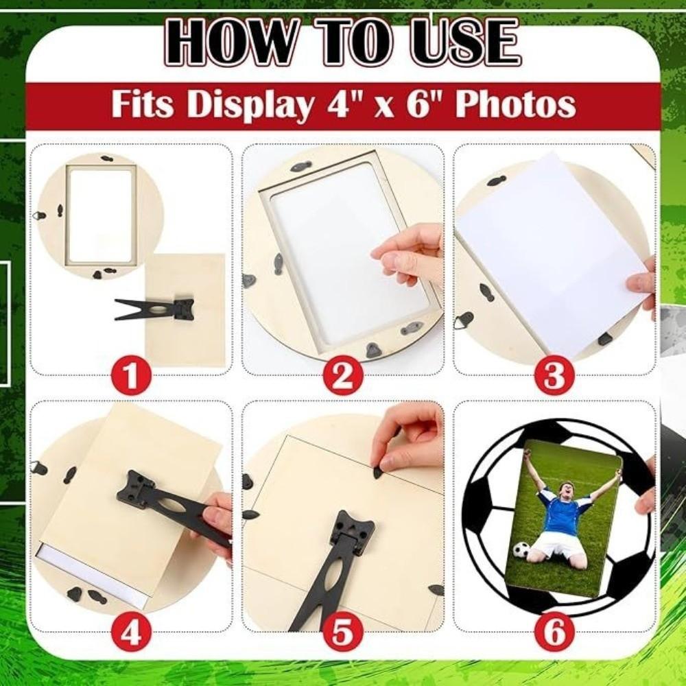 Sport Themed Football Picture Holders Wooden Decorative Frame Art Display Rack  Sport Enthusiasts