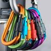 Locking D-Shaped Aluminum Alloy Quickdraw Hook for Backpack or Water Bottle