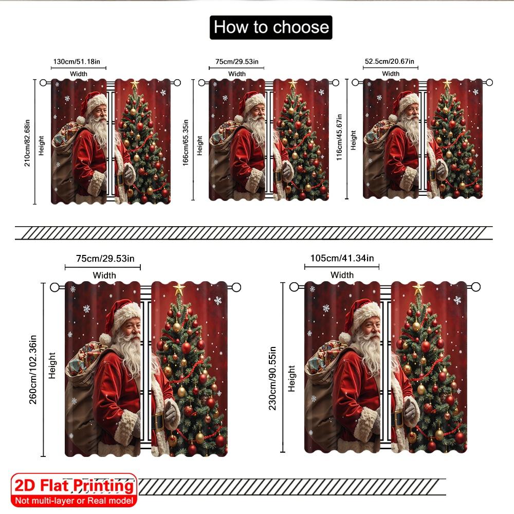2pcs 2D flat printing Merry Christmas Popular Drapes Santa Claus Christmas Gifts Bag Fabric Without Electricity Festive Wall