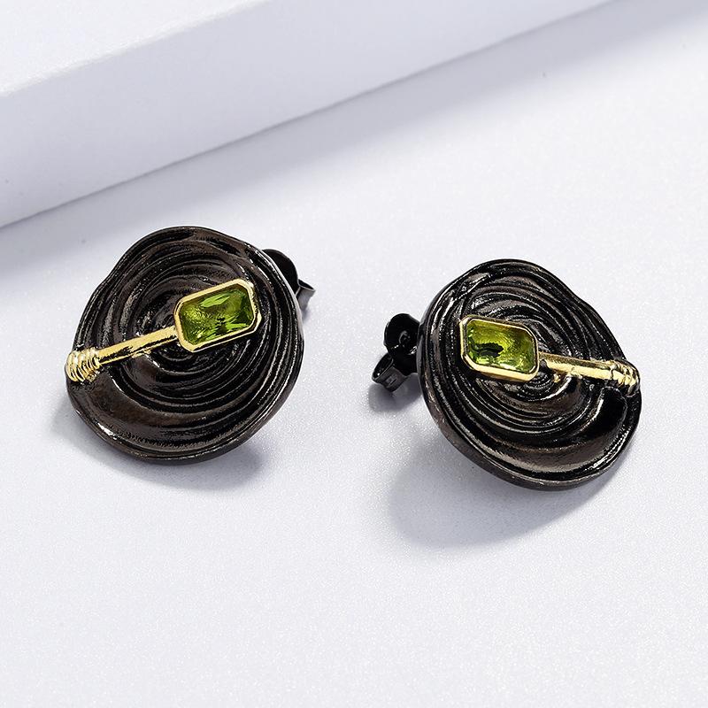 

Leather Black Gold Double Color Metal Twist Woven Earrings Earrings Women S Earrings Women S