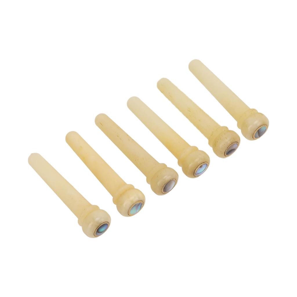 6Pcs Guitar Pegs Simple Replacement Excellent Workmanship Natural Colors Guitar Bridge Pins for Folk Guitar Ukulele(BF