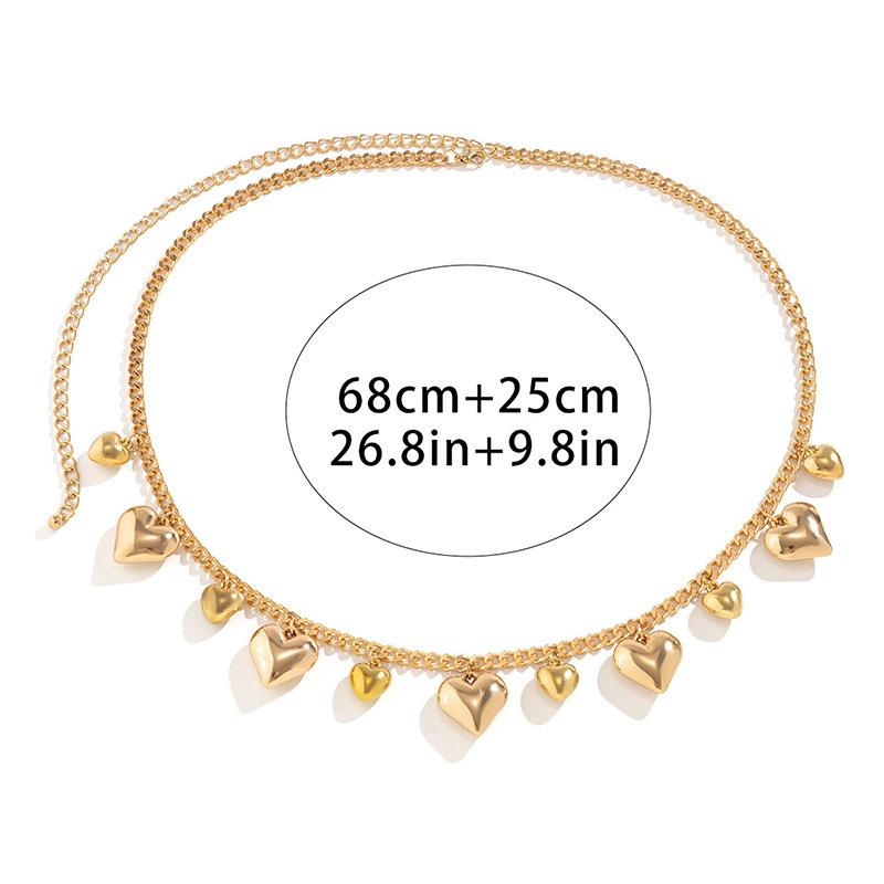 Bohemian Heart Waist Chain for Women Body Chain Vintage Ethnic Style Chain Belt Simple Decoration Accessories
