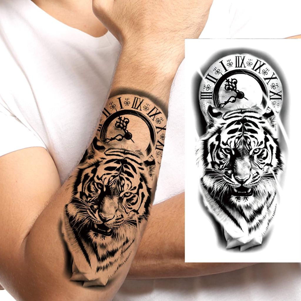 1 Sheet Tribal Totem Maori Temporary Tattoos For Adults Men Women Black Fake Sleeve Tattoo Sticker Waterproof