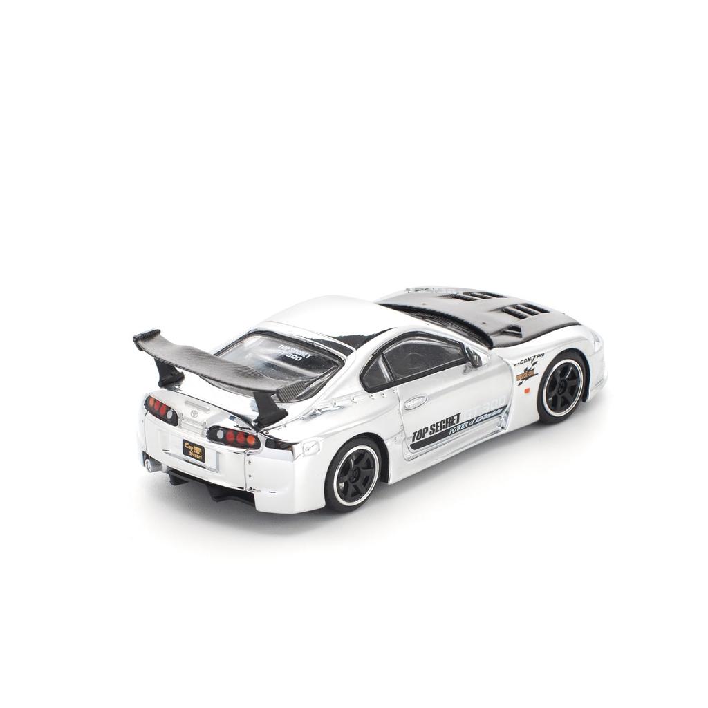 Genesis Company POP RACE Scale Top Secret GT300 Supra Silver Chrome Finished Model PR640325 1/64