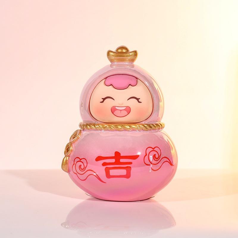 Little Fu Xi Gourd Decorative Piece - Creative Office Desk Decoration, Home Furniture, Entrance Hall Decor, Gift, Doll, Temple