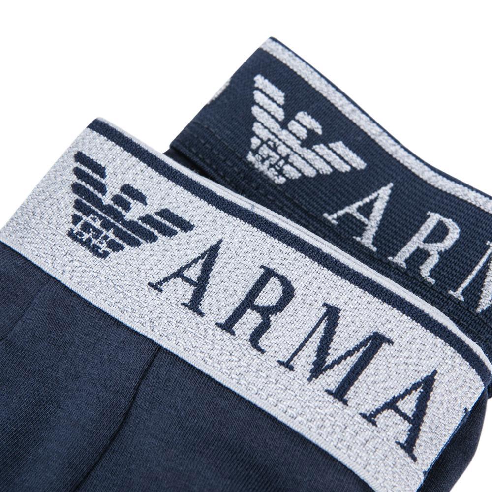 Emporio Armani Letter Print Mid-Rise Boxer Briefs 2-Pack Men underwear Blue 111769-3F720-70835