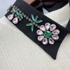 Woman Rhinestone Lapel Collar Shawl Decorative False Collar Elegant Removable Collar Sweater Shirt Collar for Women