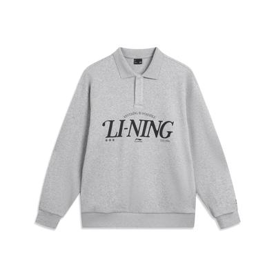 Li Ning Sports Trend Series Loose Fit Couple Sweatshirt With Brand Logo Unisex Sweatshirt AWDVD79-4