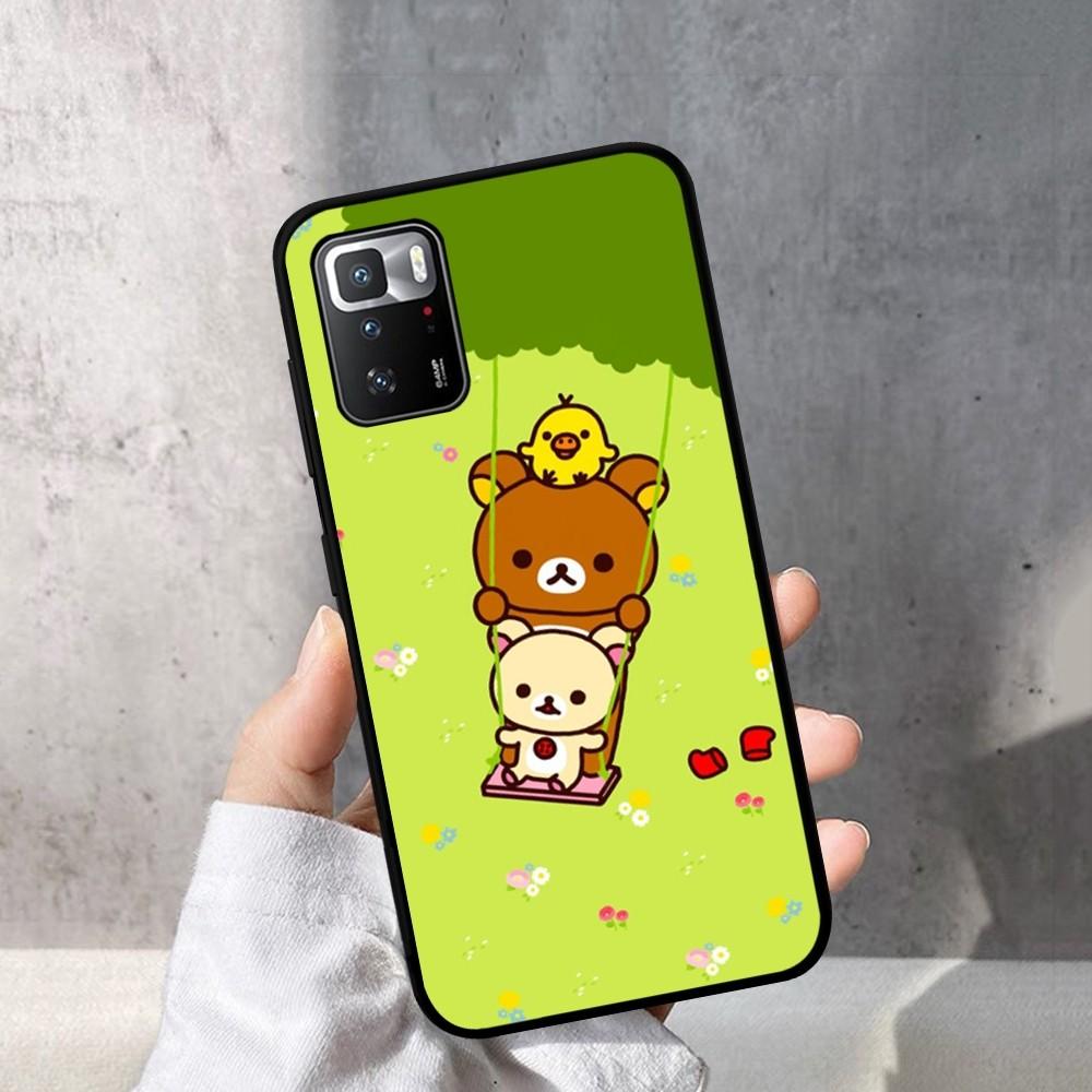 Cute Rilakkuma Phone Case For Redmi Note 4 X 5 A 6 7 8 T 9 9S 10 11 11S 11Epro Poco M3 Pro