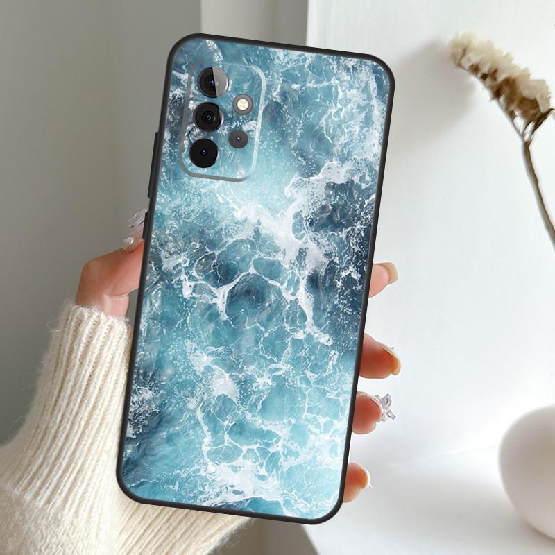 Blue Ocean Waves Sea Case For Samsung Galaxy A34 A54 A14 A15 A35 A55 A16 A26 A36 A56 A52 A12 A32 A13 A33 A53 A17