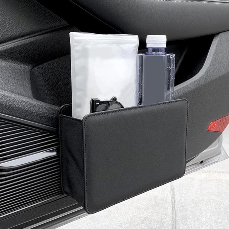 Car Trash Can Portable Durable Foldable Hanging Storage Bucket LeathersTrash Can