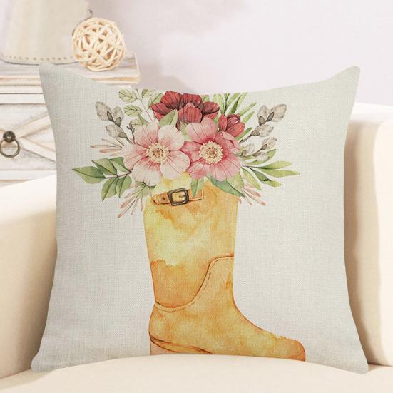 45x45CM Easter Pillow Case Bunny Egg Flower Boot Reusable Holiday Decoration Sofa Bedroom Square Throw Pillow Cushion Cover Festival Gift