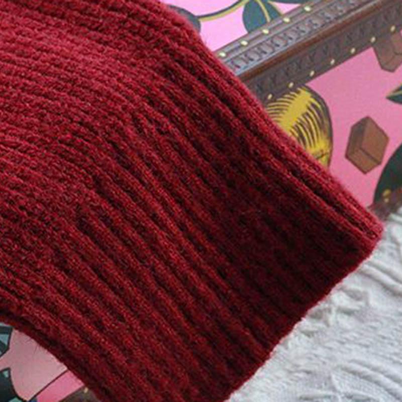 Svetr pro ženy Podzim Zima Zesílený Hřejivý Pletený Pružný Dlouhý rukáv Oversize Top