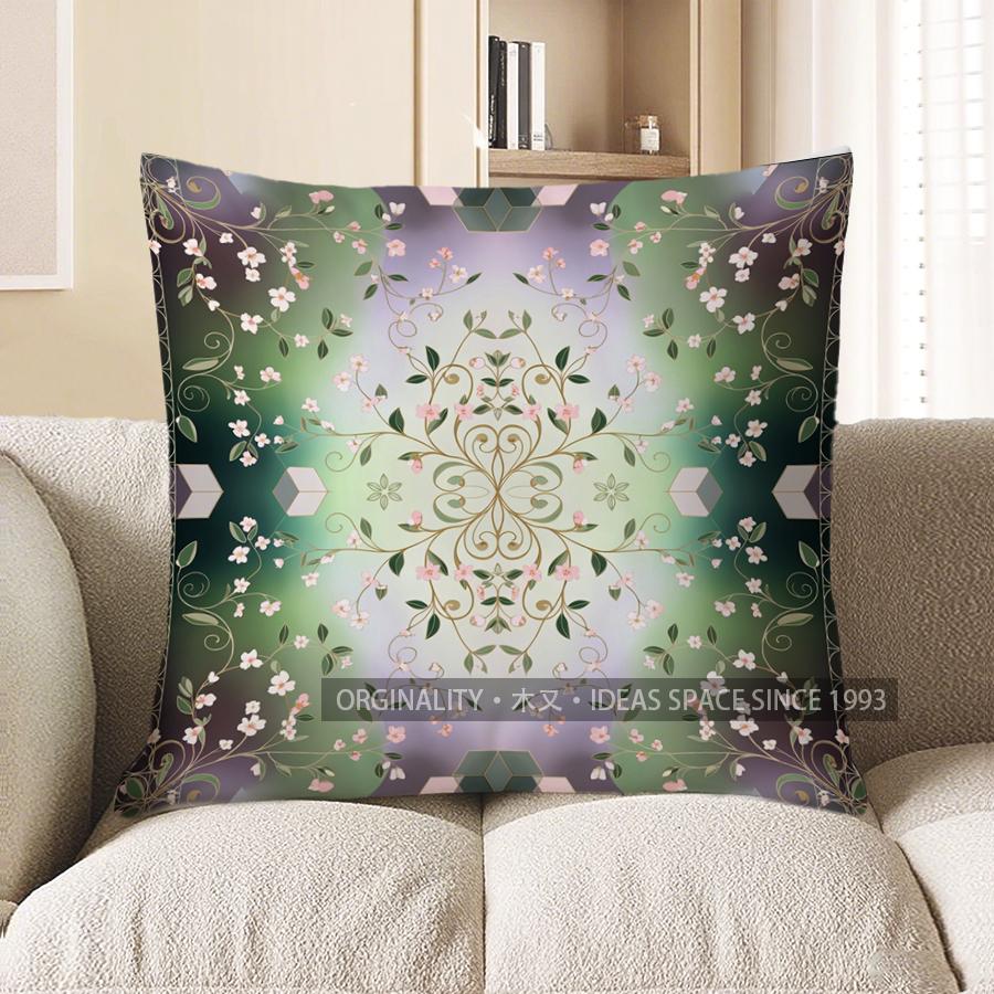 2D Floral Patterned Decorative Digital Print Pillow Covers Pattern Cushion Cover Suitable For Sofa Bedroom Car Pillow Cover