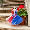 Patriotic Porch Goose Outfits 4th of July Lawn Goose Clothes with Tutu Skirt