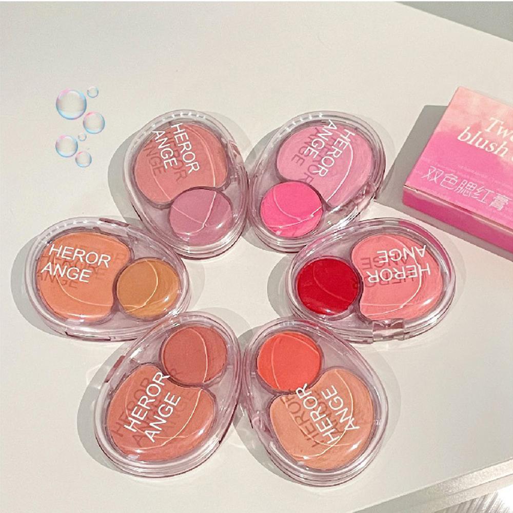 HERORANGE Two Tone Blush Matte Texture Natürlich aufhellende Rouge-Palette