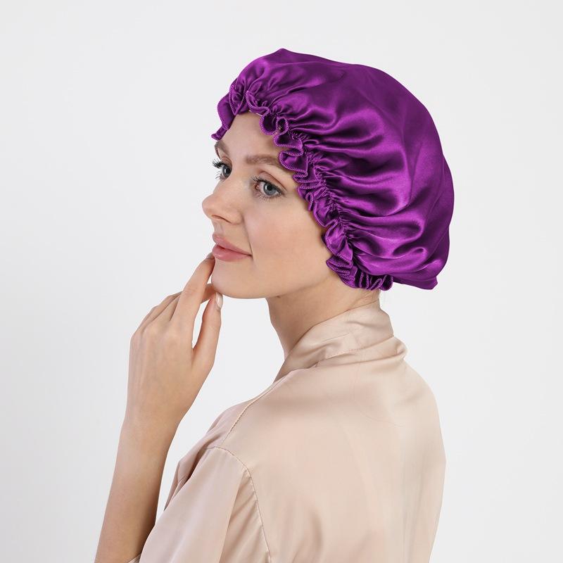 Mulberry Silk Hair Care Round Cap 16 Mmi Silk Nightcap Headgear Chemotherapy Cap Silk Shower Cap