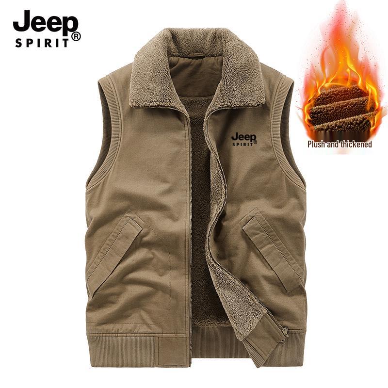 

Men s Versatile Cotton Shawl Vest - Thickened for Spring, Autumn, and Winter (Model 1918) M верблюд