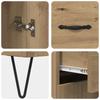 Highboard 2 pcs Artisan Oak Engineered Wood and Glass