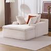 Sleeping Sofa Modern Cloud Sofa with Chaise Lounge, Comfortable Couch for Living Room with 3 Cushions & 1 Blanket, No Assembly Required, Beige