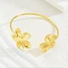 Yousheng Women Flower Cuff Bracelet Adjustable Bracelet Bangle Elegant Floral Bracelet Anniversary Birthday Jewelry Gift for Her