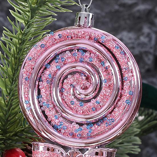 Cartoon 3D Christmas Ornaments Plastic Hanging Decor with Snowman Reindeer Lollipop Designs Festive Tree Decoration for Holiday Displays