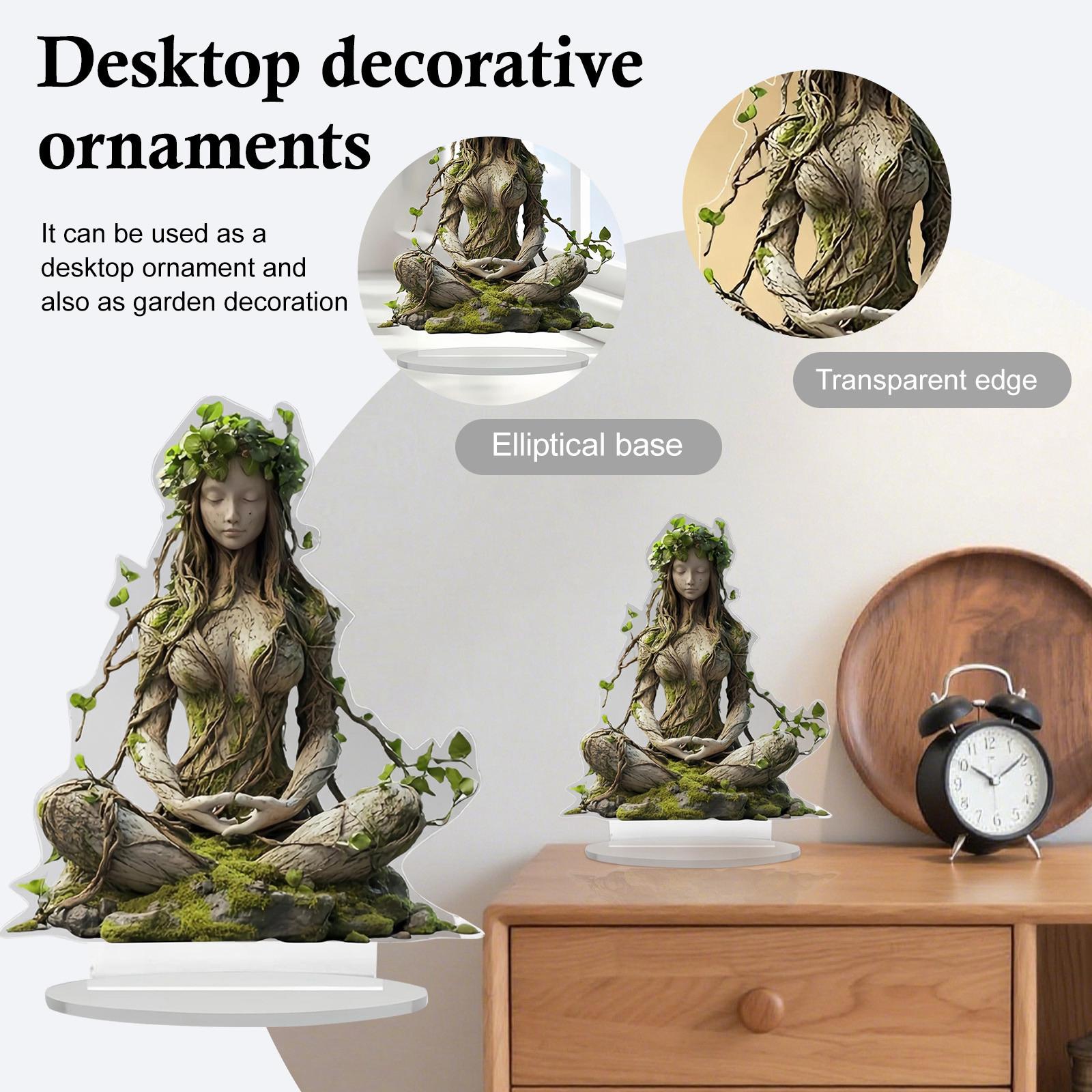

Bohemian Desk Decoration Acrylic Plaque Natural Spirit Art Decoration Plant Insertion Stand Gift For Plant Enthusiasts One Size белый