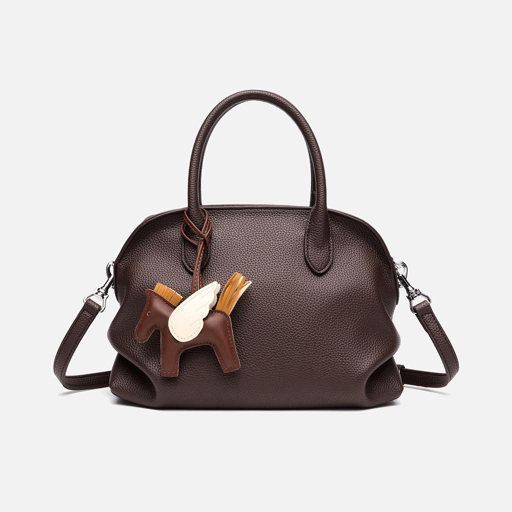 Fashion lychee pattern portable women's bag niche high-end sense large capacity shoulder crossbody bowling shell bag