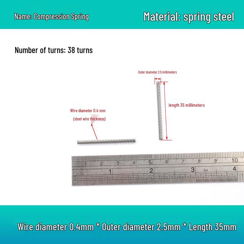 Small Mechanical Compression Spring: 0.4mm Wire, 2-8mm Outer Diameter